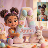Custom Any Photo Best Easter Gift - Personalized Kid Premium Faux Fur Pillow