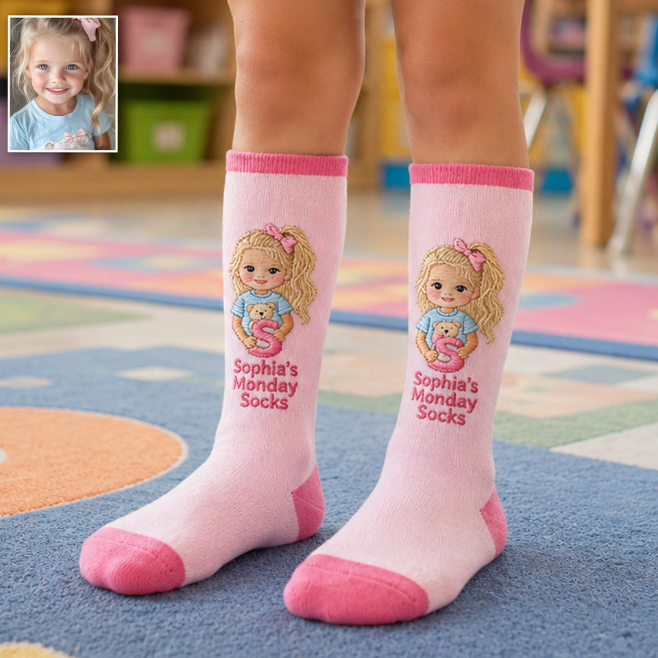 Any Photo Lucky Day Socks - Personalized Kid Socks