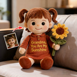 Growing with Grandma’s Love - Personalized Grandma Premium Faux Fur Pillow
