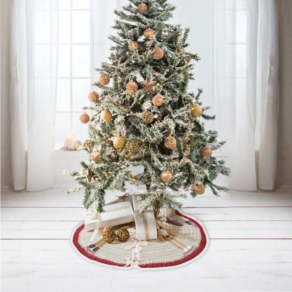 Merry Christmas 2025 - Personalized Family Tree Skirt