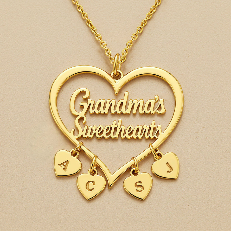 Grandma's Sweethearts - Personalized Grandma Necklace with Charms