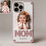 Mother's Day Gift, Custom From Any Photo - Personalized Mother 3D Embossed Leather Phone Case
