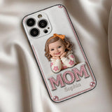 Mother's Day Gift, Custom From Any Photo - Personalized Mother 3D Embossed Leather Phone Case