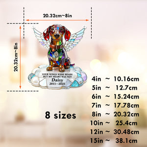 Your Wings Were Ready - Personalized Dog Window Hanging Suncatcher Ornament