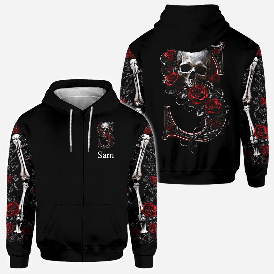 Rose & Skull - Personalized Skull All Over Shirt