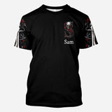Rose & Skull - Personalized Skull All Over Shirt