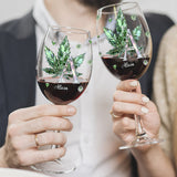 Stoned Alphabet - Personalized Weed Wine Glass With Long Stem