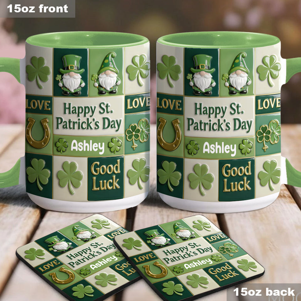Happy St. Patrick's Day - Personalized Irish Accent Mug & Coaster