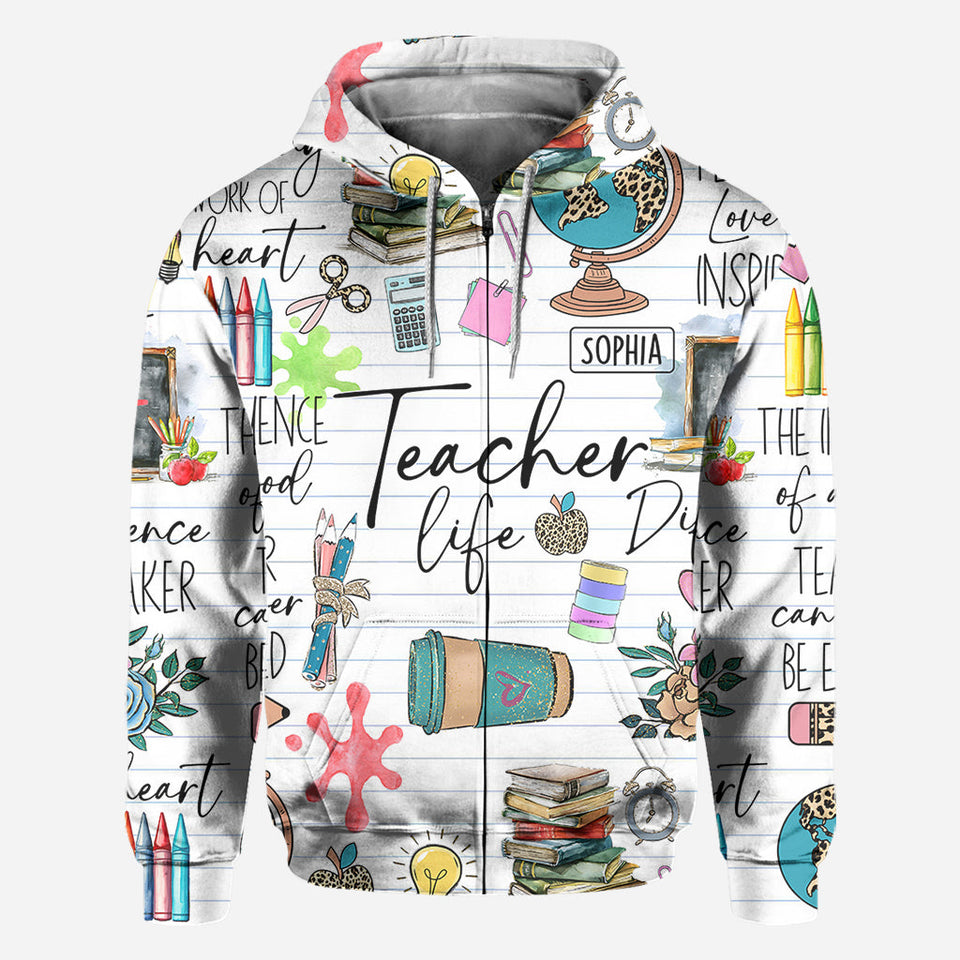 Teacher Life - Personalized Teacher All Over Shirt
