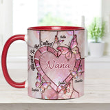 Blessed To Be Called Nana Mama Gigi Grandma - Personalized Grandma Set Accent Mug with Acrylic Stirrers