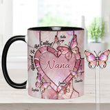 Blessed To Be Called Nana Mama Gigi Grandma - Personalized Grandma Set Accent Mug with Acrylic Stirrers