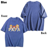 Vintage Map Papa Title - Personalized Father Wash T-shirt