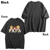 Vintage Map Papa Title - Personalized Father Wash T-shirt