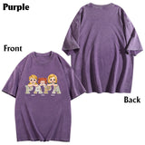 Vintage Map Papa Title - Personalized Father Wash T-shirt