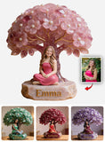Any Photo Birthstone Style Flower Tree - Personalized Birth Stone Custom Shaped Acrylic Plaque