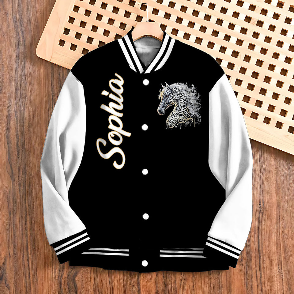 Love Horse - Personalized Horse Varsity Jacket