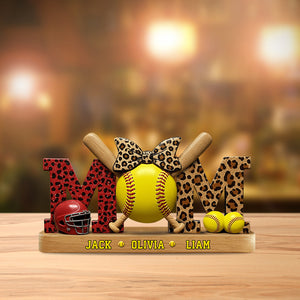Softball Mom - Personalized Softball Custom Shaped Acrylic Plaque