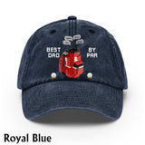 Best Dad By Par - Personalized Golf Washed Denim Cap