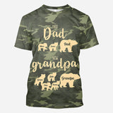 First Dad Now Grandpa Bear Camouflage - Personalized Grandpa All Over Shirt