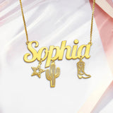 Cowgirl Era - Personalized Cowgirl Necklace With Charms