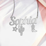 Cowgirl Era - Personalized Cowgirl Necklace With Charms