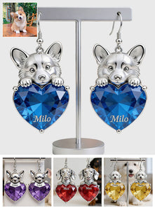 Pet On Heart - Personalized Dog Earrings