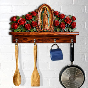 Our Lady Of Guadalupe - Personalized Christian Custom Shaped Hanging Rack