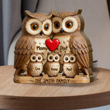 Owl Family - Personalized Family Shaped Wooden Puzzle