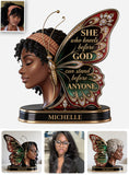 She Who Kneels Before God - Personalized African American Custom Shaped Acrylic Plaque