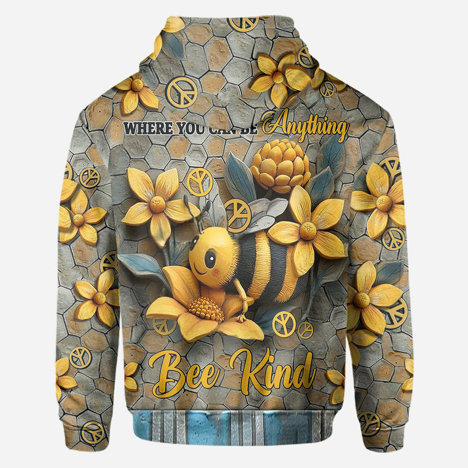 In A World Where You Can Be Anything Bee Kind - Personalized Hippie All Over Shirt