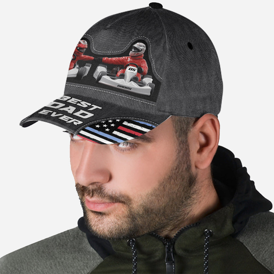 Kart Racing Loving Dad & Kid - Personalized Father Classic Cap