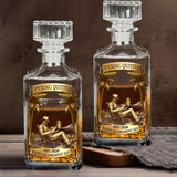 Appreciation, Retirement Gift For Coworkers, Work Friends, Colleagues - Personalized Retired Whiskey Decanter Set