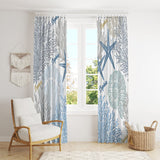 Coral Seashells Starfish - Personalized Sea Lover Blackout Window Curtain/ Drapes Set