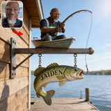 Custom Any Photo - Personalized Fishing Wooden Wall Mount Sign