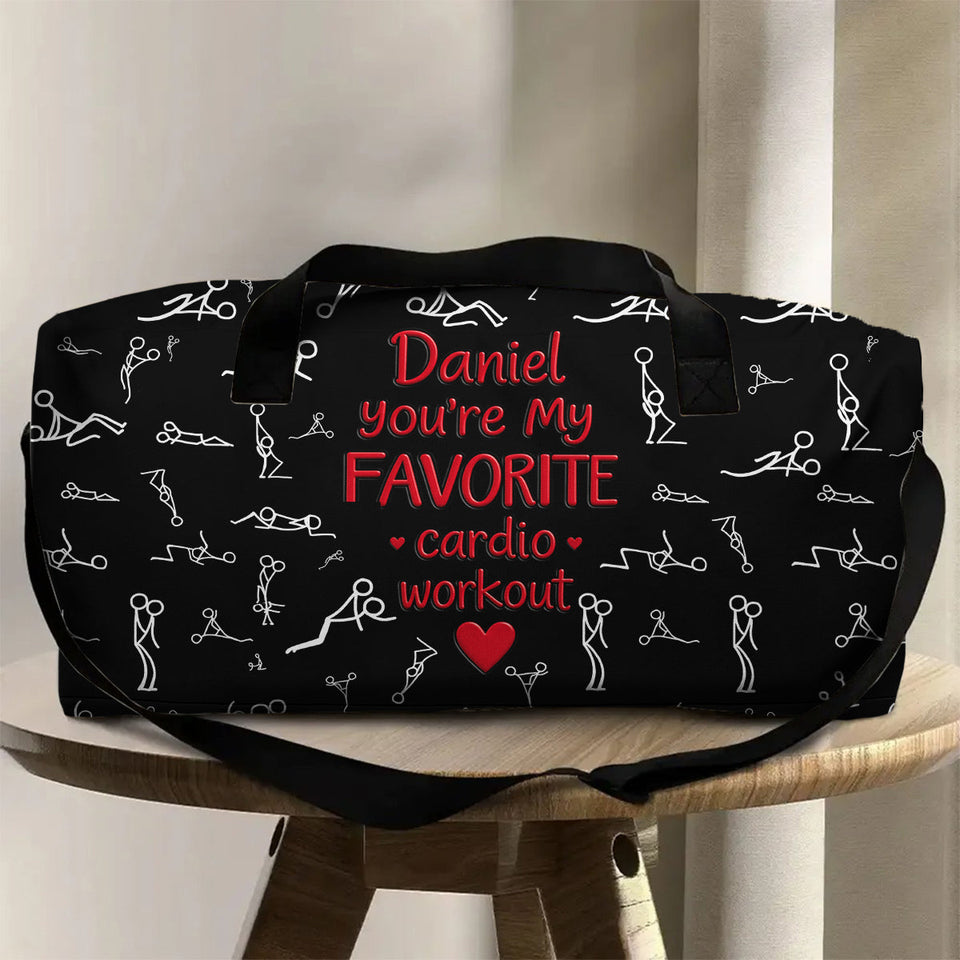 Favorite Cardio Workout - Personalized Spicy Couple Duffle Bag