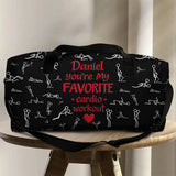 Favorite Cardio Workout - Personalized Spicy Couple Duffle Bag
