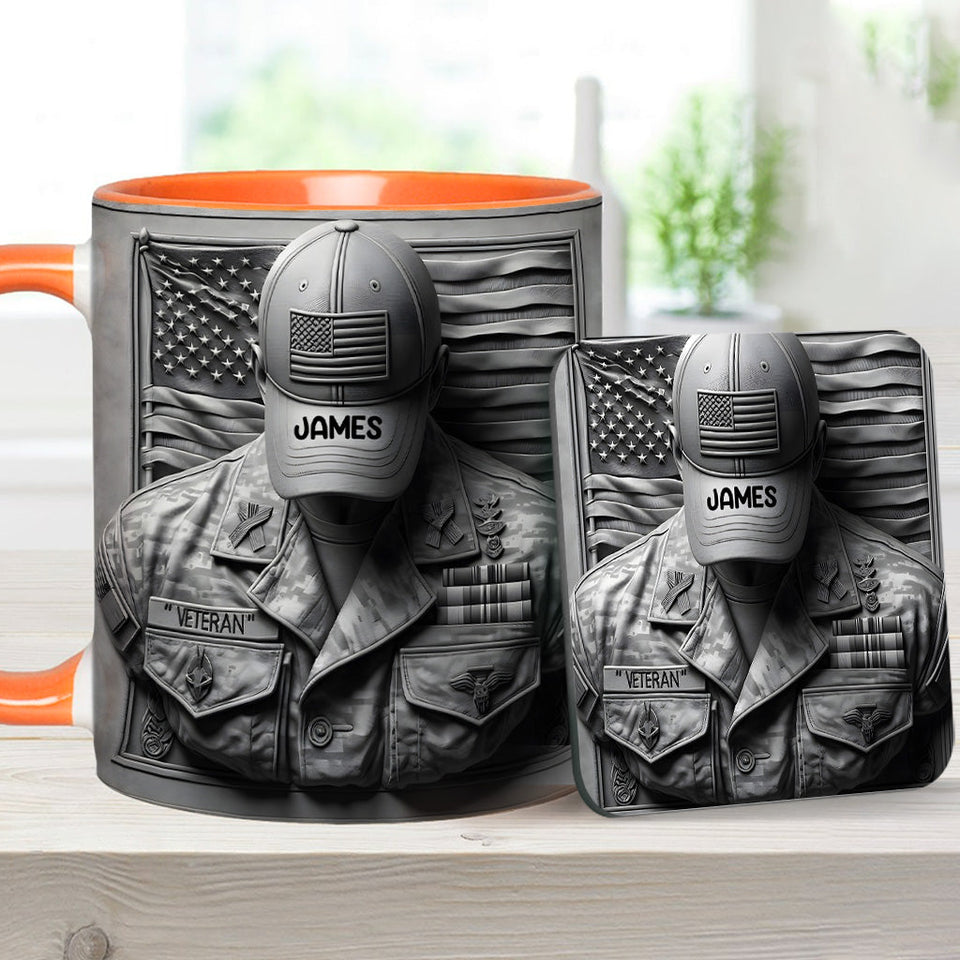 Proud Veteran - Personalized Veteran Accent Mug
