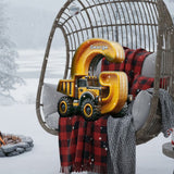 Cool Contruction - Personalized Kid Faux Fur Shaped Pillow