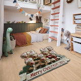 Cute Reindeer Holiday - Personalized Family Non-Slip Tufted Rug