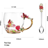 Floral Butterfly Glass Coffee Enamels Mug
