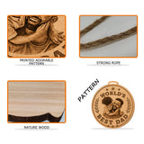 Giant Medal Funny World's Best Dad Custom Photo - Personalized Father Shaped Wood Sign With Sash