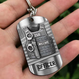 Serve And Protect - Personalized Police Officer Stainless Steel Keychain