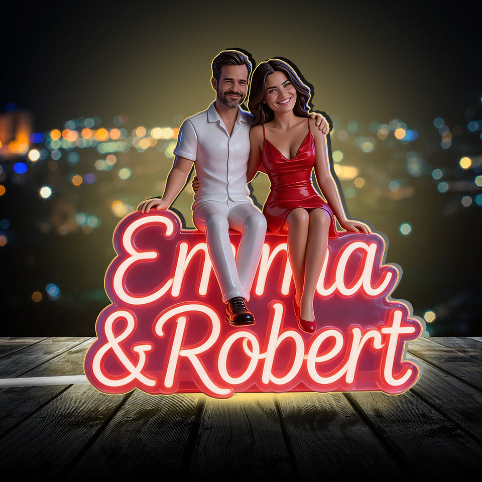 Custom Any Photo - Personalized Couple Acrylic LED Night Light