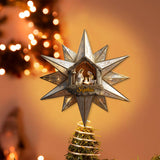 Star Of Bethlehem, Nativity Scene - Personalized Christian LED Light Tree Topper