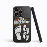 The Blackfather - Personalized Father 3D Embossed Leather Phone Case