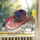 Beautiful Cowboy Hat - Personalized Cowgirl Window Hanging Suncatcher Ornament