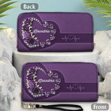 Best Mom Grandma Nana Ever - Personalized Mother Leather Long Wallet