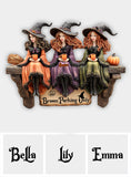 Bloom Parking - Personalized Witch Custom Shaped Wood Sign