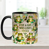 Just A Girl Who Loves Frogs - Personalized Frog Set Accent Mug with Acrylic Stirrers