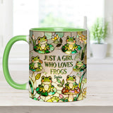 Just A Girl Who Loves Frogs - Personalized Frog Set Accent Mug with Acrylic Stirrers